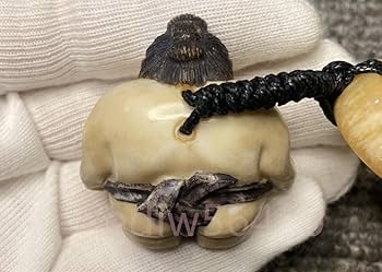送料無料　江戸～明治　鹿角彫根付　高５ｃｍ　重さ12ｇ Yahoo!オークション -「鹿」(根付) (東洋彫刻)の落札相場・落札価格